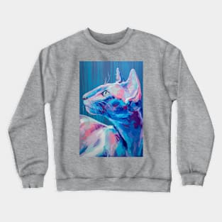 Conceptual abstract painting of a cat muzzle. Crewneck Sweatshirt